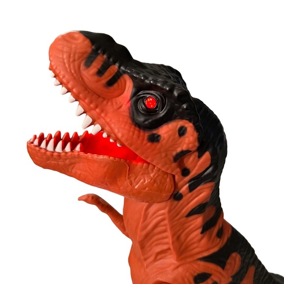 T Rex Dinosaur Plastic Toy 12" Sound Roars Eyes Light Up RedTested WM-H 20200415 - Picture 5 of 10